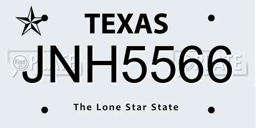 JNH5566 Texas License Plate