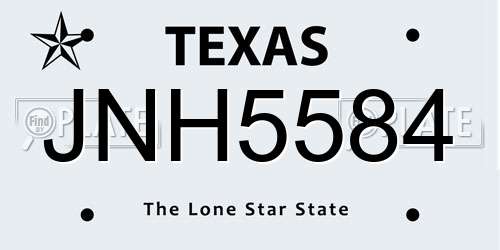 JNH5584 Texas License Plate