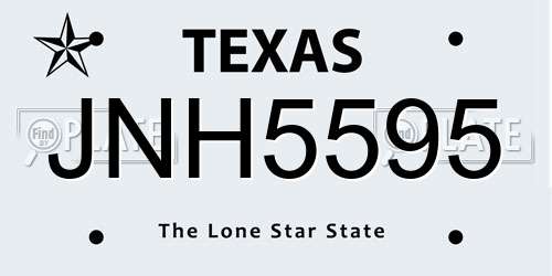 JNH5595 Texas License Plate