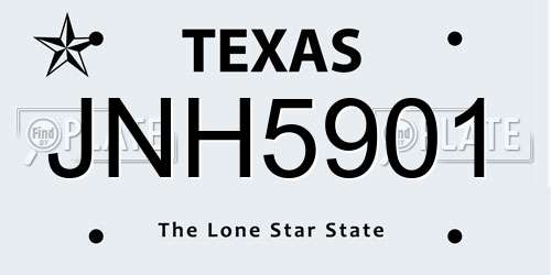 JNH5901 Texas License Plate