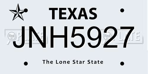 JNH5927 Texas License Plate