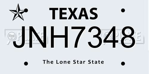 JNH7348 Texas License Plate