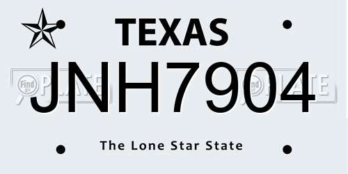JNH7904 Texas License Plate