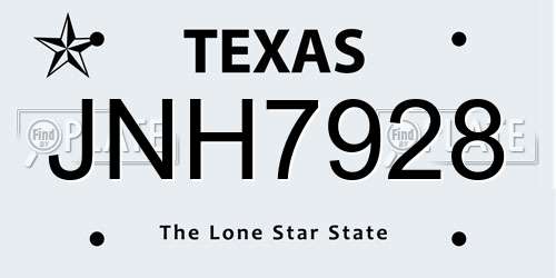 JNH7928 Texas License Plate