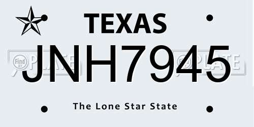 JNH7945 Texas License Plate