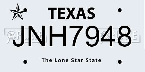 JNH7948 Texas License Plate