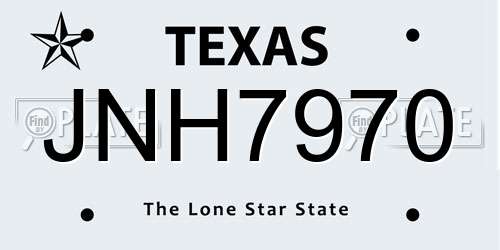 JNH7970 Texas License Plate