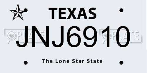 JNJ6910 Texas License Plate