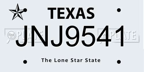 JNJ9541 Texas License Plate