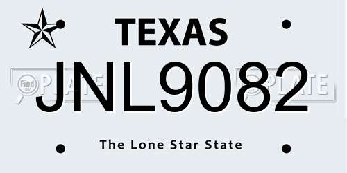 JNL9082 Texas License Plate