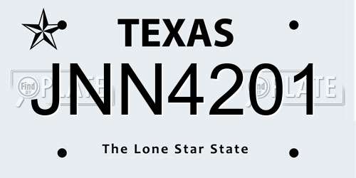 JNN4201 Texas License Plate