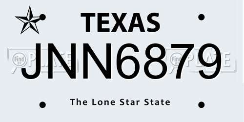 JNN6879 Texas License Plate