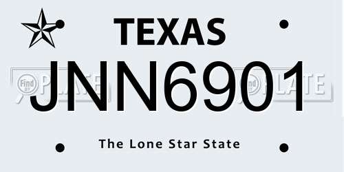 JNN6901 Texas License Plate