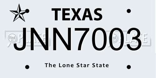 JNN7003 Texas License Plate