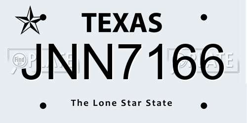 JNN7166 Texas License Plate