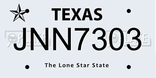 JNN7303 Texas License Plate