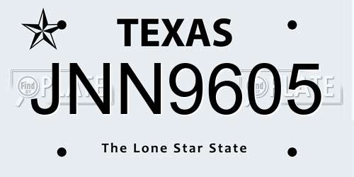 JNN9605 Texas License Plate
