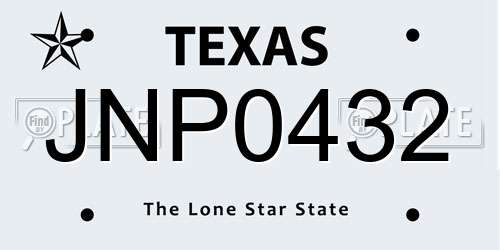 JNP0432 Texas License Plate