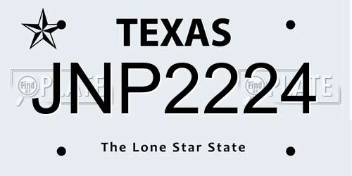 JNP2224 Texas License Plate