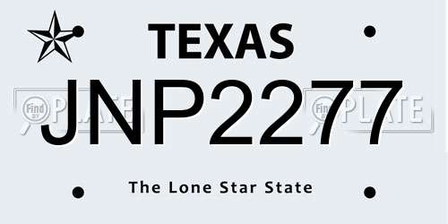 JNP2277 Texas License Plate