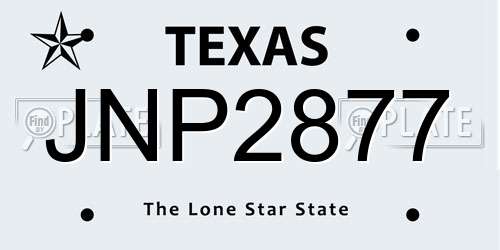 JNP2877 Texas License Plate