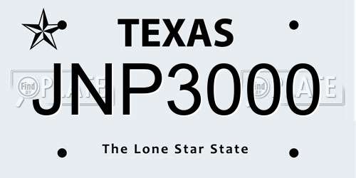 JNP3000 Texas License Plate