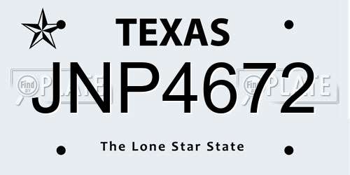 JNP4672 Texas License Plate