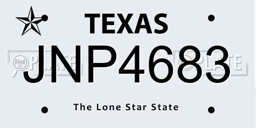 JNP4683 Texas License Plate