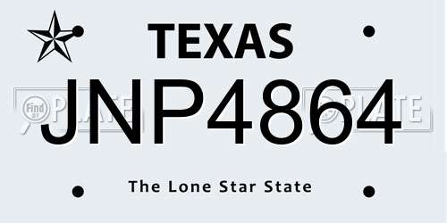 JNP4864 Texas License Plate