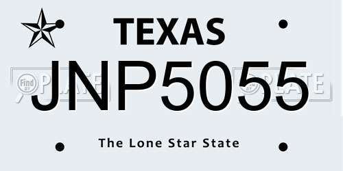 JNP5055 Texas License Plate