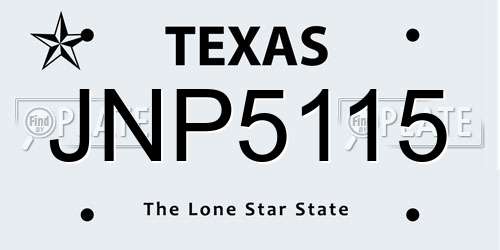 JNP5115 Texas License Plate