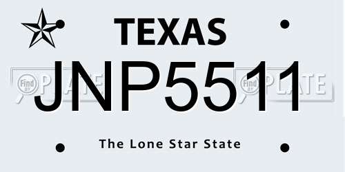 JNP5511 Texas License Plate