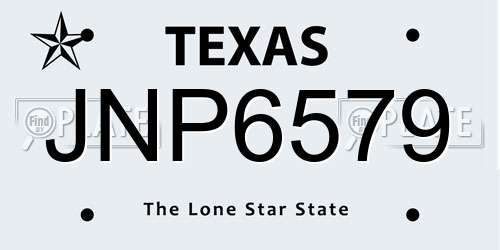 JNP6579 Texas License Plate