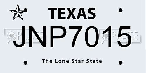JNP7015 Texas License Plate