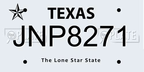 JNP8271 Texas License Plate