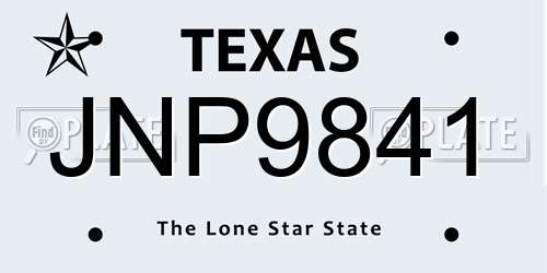 JNP9841 Texas License Plate