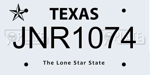 JNR1074 Texas License Plate