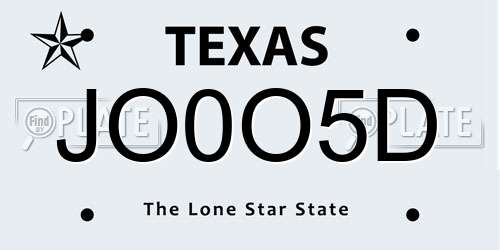 JO0O5D Texas License Plate