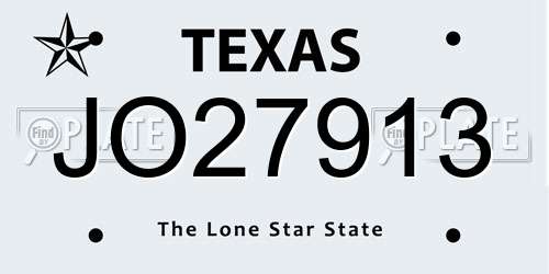 JO27913 Texas License Plate