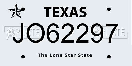JO62297 Texas License Plate