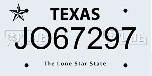 JO67297 Texas License Plate
