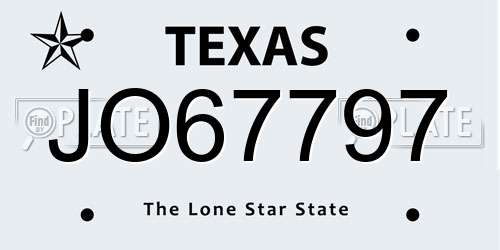 JO67797 Texas License Plate