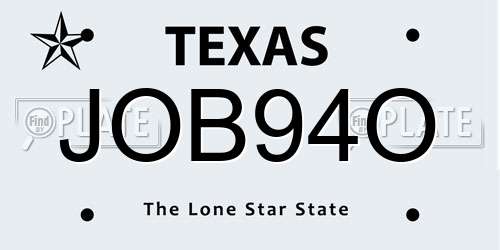 JOB94O Texas License Plate
