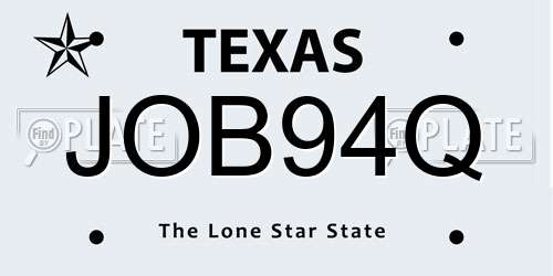 JOB94Q Texas License Plate