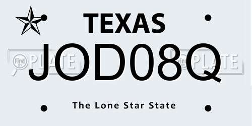JOD08Q Texas License Plate