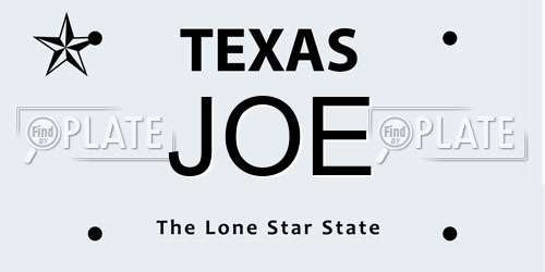 JOE Texas License Plate