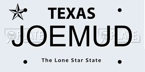 JOEMUD Texas License Plate