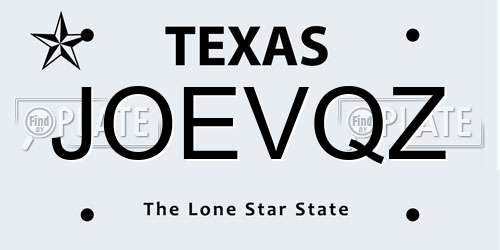 JOEVQZ Texas License Plate