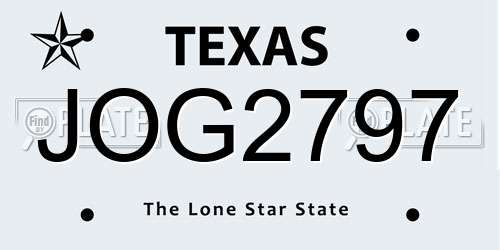 JOG2797 Texas License Plate