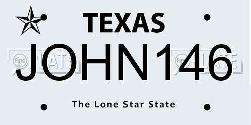 JOHN146 Texas License Plate